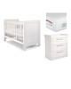 Atlas 3 Piece Cot, Dresser Changer and Premium Dual Core Mattress Set - White